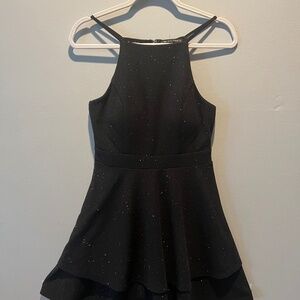 3 Pink Hearts Black Midi dress